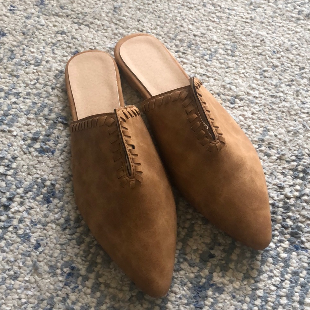 Size 9 cognac mules